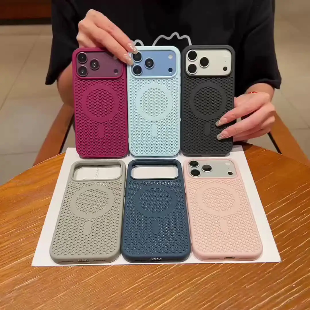 Magnetic Shock?Absorbent Heat?Dissipating Soft Phone Case with Hollow?Out Design for iPhone 18/17/16/15/14/13/12/11 Pro Max